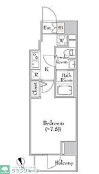 ルミークアン北上野 1Kの間取図画像