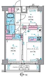 ジェノヴィア三ノ輪スカイガーデン 2LDKの間取図画像