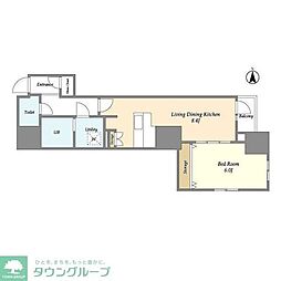 プレール・ドゥーク錦糸公園前 1LDKの間取図画像