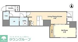 プレール・ドゥーク錦糸公園前 1LDKの間取図画像