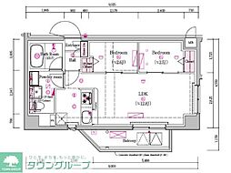 プレール・ドゥーク亀戸小村井 1SLDKの間取図画像