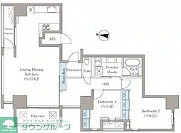 墨田区亀沢4丁目マンション 2LDKの間取図画像