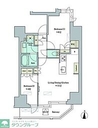 Brillia ist 錦糸公園 2LDKの間取図画像