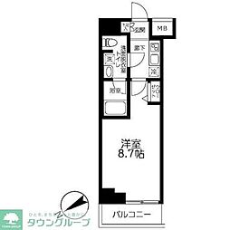 ティモーネプレミアム押上イースト 1Kの間取図画像