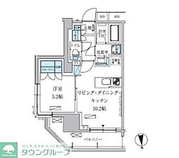 パークアクシス上野三丁目 1LDKの間取図画像