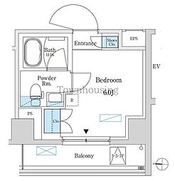 パークアクシス錦糸町スタイルズ ワンルームの間取図画像