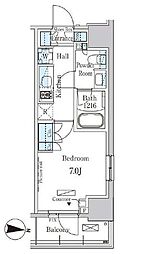 パークアクシス押上サウス 1Kの間取図画像