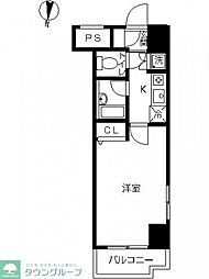 スカイコート森下 1Kの間取図画像