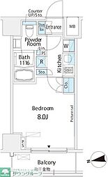 ベルヴュー浅草橋 1Kの間取図画像