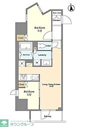 LaSanteUeno 2LDKの間取図画像