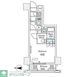 ムニレジデンス上野 1Kの間取図画像