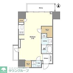 HF上野レジデンスEAST ワンルームの間取図画像