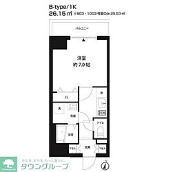 COSMOSREID錦糸町 1Kの間取図画像