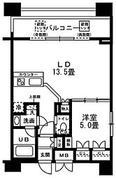 レジディア錦糸町 1LDKの間取図画像