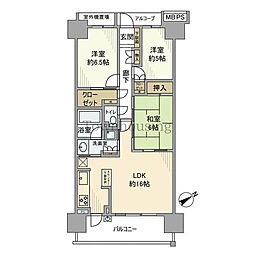 亀戸レジデンスブリーズフォート 3LDKの間取図画像