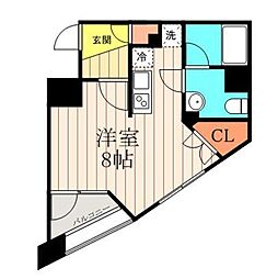 ディアレイシャス東京ベイ潮見 1Kの間取図画像