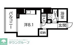 SEASONFLATS蔵前清住通り ワンルームの間取図画像