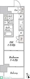 ウエリスアーバン水天宮前 1DKの間取図画像
