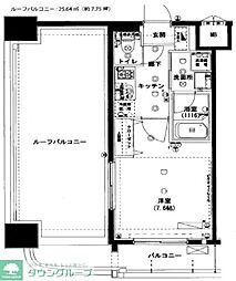 ハーモニーレジデンス門前仲町 1Kの間取図画像