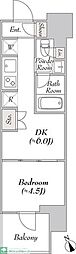 ウエリスアーバン水天宮前 1DKの間取図画像