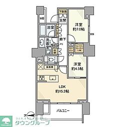 HARUMIFLAGPARKVILLAGEC棟 2LDKの間取図画像