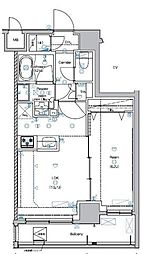 アンベリール亀戸パーク 1LDKの間取図画像
