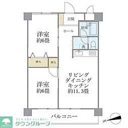 シャルム・K・カーサ 2LDKの間取図画像