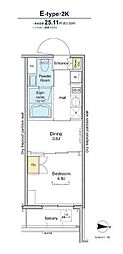 プラウドフラット亀戸 2Kの間取図画像