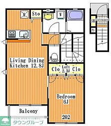 リヴィエール八広 1LDKの間取図画像