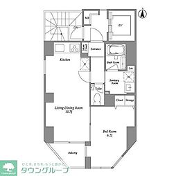 LASPACIO蔵前レジデンス 1LDKの間取図画像