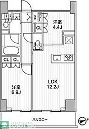 nido蔵前レジデンス 2LDKの間取図画像