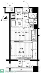 メインステージ上野 1DKの間取図画像