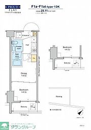 プラウドフラット墨田曳舟 1DKの間取図画像