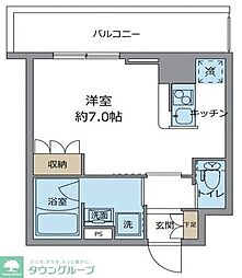 セクトール潮見 ワンルームの間取図画像