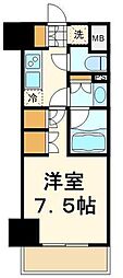 パークハビオ門前仲町 1Kの間取図画像