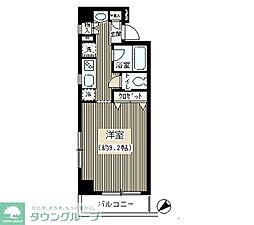 ブレコンプラザ銀座 9階1Kの間取り