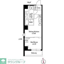 グランパセオ日本橋イースト 5階1DKの間取り