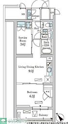 パークアクシス北千束ＭＯＣＸＩＯＮ 4階1SLDKの間取り