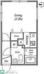 ＭＯＤＵＬＯＲ池上 1階1Kの間取り