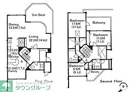 アモン池田山 1階3LDKの間取り