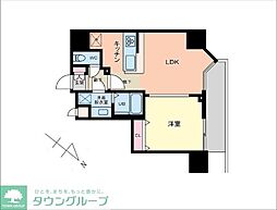 プライマル品川大森海岸 8階1LDKの間取り
