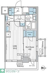 パークアクシス東陽町レジデンス 10階1LDKの間取り