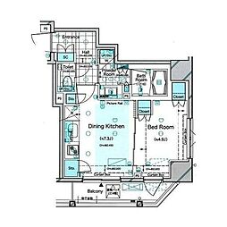 ドゥーエ三田 3階1Kの間取り