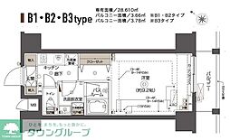 ZOOM西五反田 12階1Kの間取り