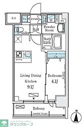 ディームス東陽町II 6階1LDKの間取り