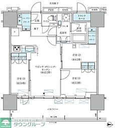 パークアクシス西大島コンフォートスクエア 14階3LDKの間取り