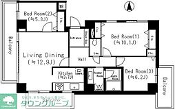 Ｄａｉｗａ　Ｇｒａｃｅ　Ｍａｉｓｏｎ　大島II 8階3LDKの間取り