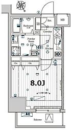メイクスデザイン門前仲町ガーデン 9階1Kの間取り