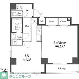 Daisy Court 10階1LDKの間取り