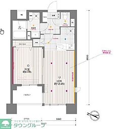ドゥーエ月島 2階1LDKの間取り